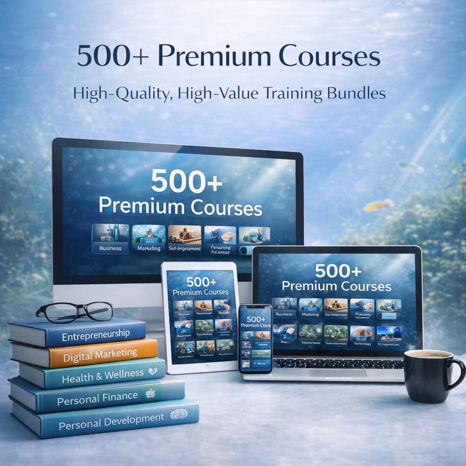 500+ Premium Courses Bundle, PLR & MRR Included, Online Learning ...