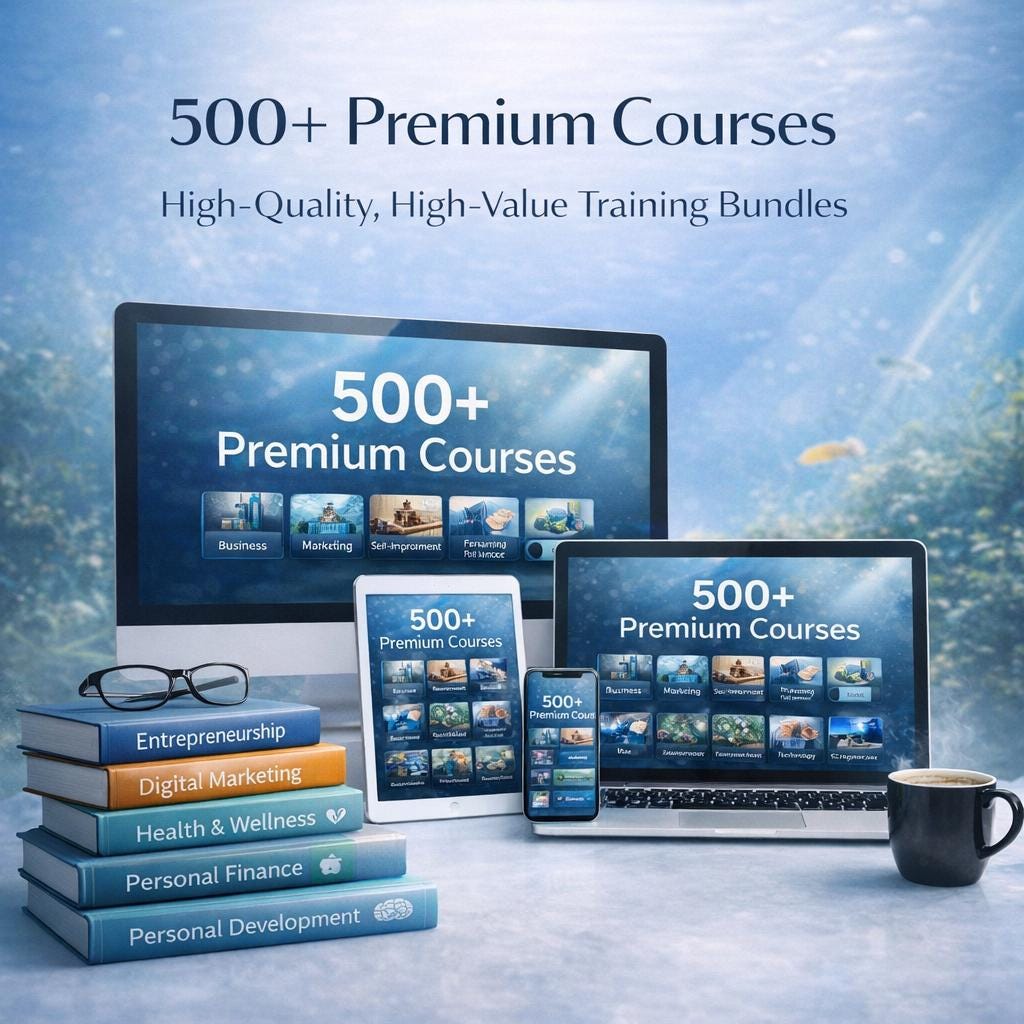500+ Premium Courses Bundle, PLR & MRR Included, Online Learning ...