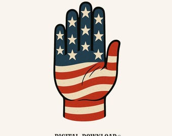 american flag hand png distressed digital download gift for patriotic women americana girls retro t-shirt graphic usa celebration printable