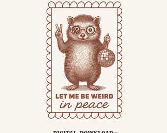 4th of july hedgehog png hand drawn digital download gift for quirky women peace lovers hedgehog tee design disco ball graphic stylish