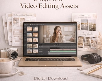 50,000 Editing Assets Bundle, Video & Photo Editing Pack, MRR Included, Presets Overlays LUTs, Digital Download, Resell Rights, Content PLR