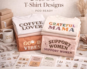 50,000 T-Shirt Designs Bundle, POD Graphics Pack, MRR Included, Print on Demand Designs, Digital Download, Resell Rights, Etsy Business Kit