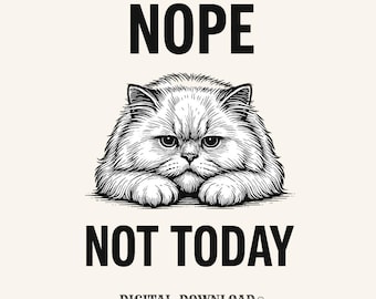 cute persian cat png hand drawn digital download gift for cat lovers flower girls sleepy cat shirt graphic tired kitty printable png