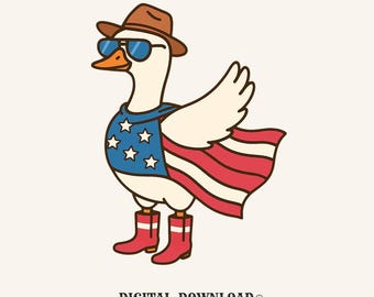 american flag goose png vector digital download gift for patriotic women bird lovers festive shirt png 4th of july t-shirt graphic cartoon