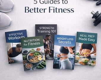 5 Fitness Guides Bundle, Improve Your Health & Workout Routine, MRR Included, Digital Download, Resell Rights, Home Workout Plans