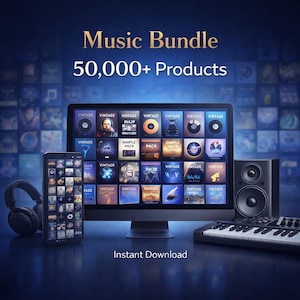 50,000 Music Bundle, MRR Included, Royalty Free Music Collection, Digital Download, Background Music, Resell Rights, Content Creator Audio