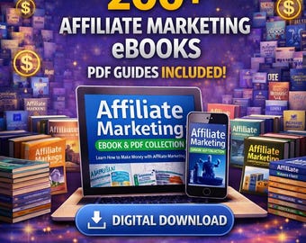 200+ Affiliate Marketing eBooks Bundle, PLR & MRR Included, Learn Affiliate Marketing, Digital Download, Resell Rights, Passive Income