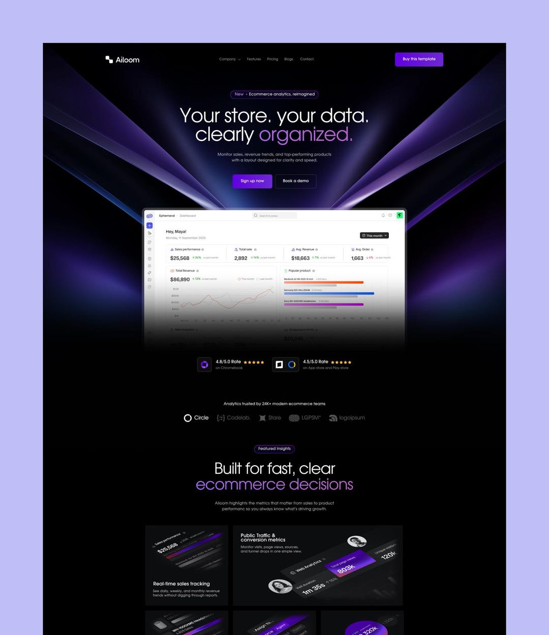Ailoom — AI Saas Webflow Website Template | Live Preview : Ailoom-saas ...