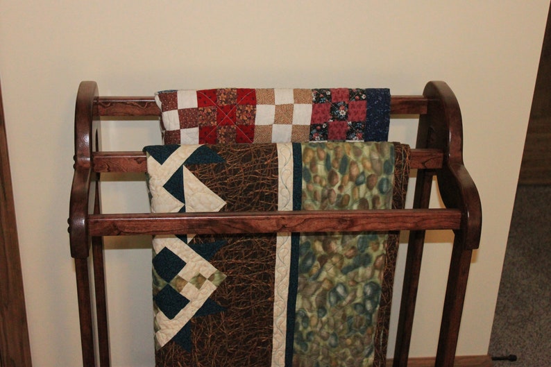 Tiered Cherry Quilt Rack With 9 Red Mahogany Stain 29 Other Etsy