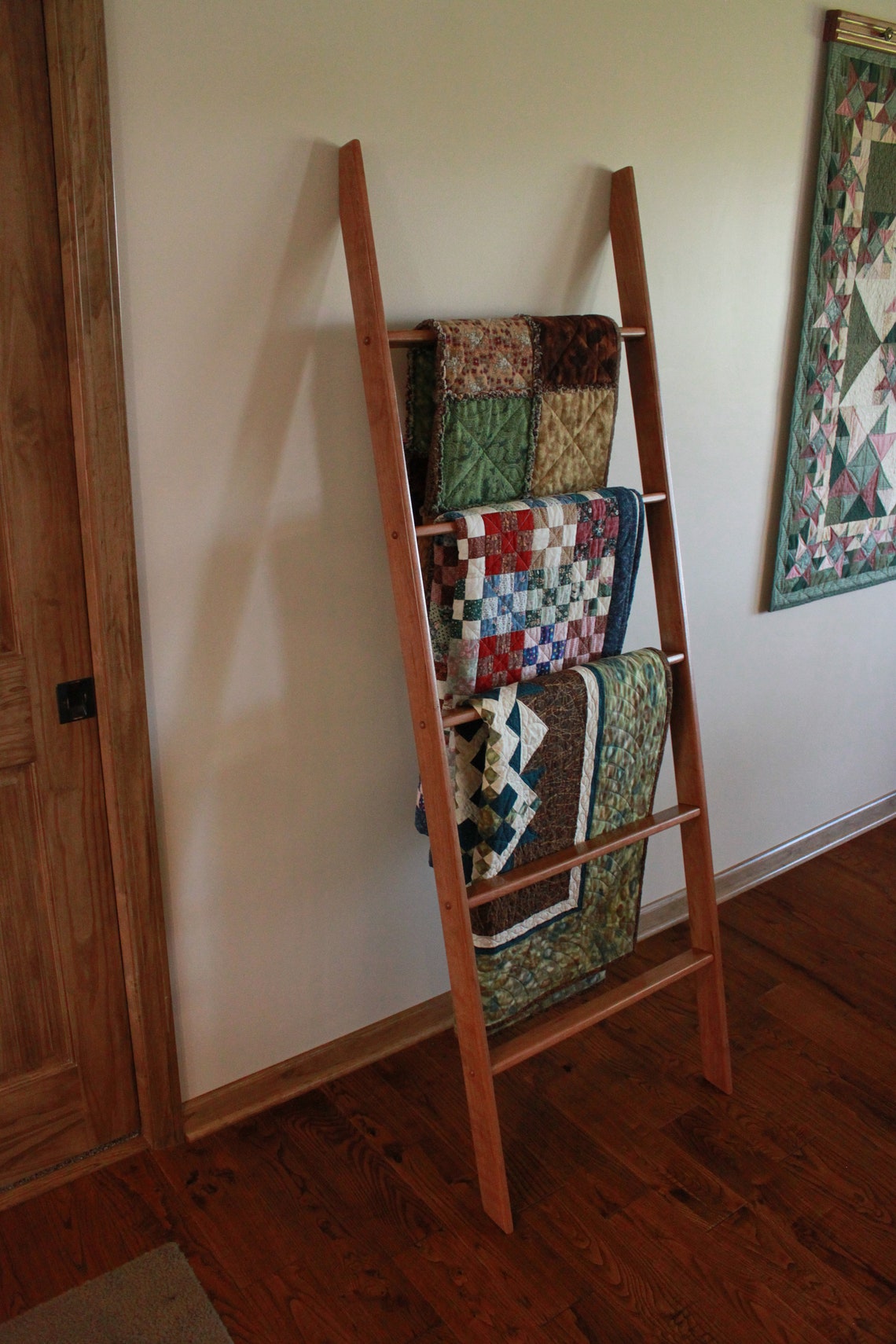 72 Tall Cherry Ladder Quilt Rack 20 22 Etsy