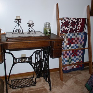 48&quot; Tall Cherry Ladder Quilt Rack, 6 different widths available, 29 Stain Colors Available