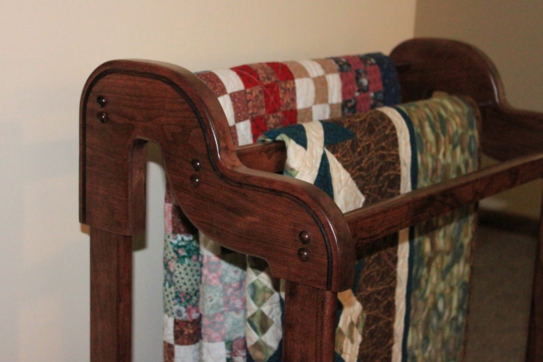 Tiered Cherry Quilt Rack With 9 Red Mahogany Stain 29 Other Etsy
