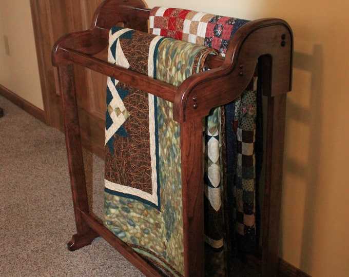 Tiered Cherry Quilt Rack, With 9 Red Mahogany Stain, 29 Other Colors to Choose From Etsy