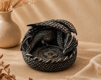 Cendrier dragon, cendrier gothique en résine, bibelot dragon fantaisie, décoration de bureau vintage, cadeau de bureau à la maison pour lui