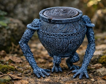 Portapenne da scrivania Jar Warrior, statuetta in resina a tema fantasy, portapenne per gamer