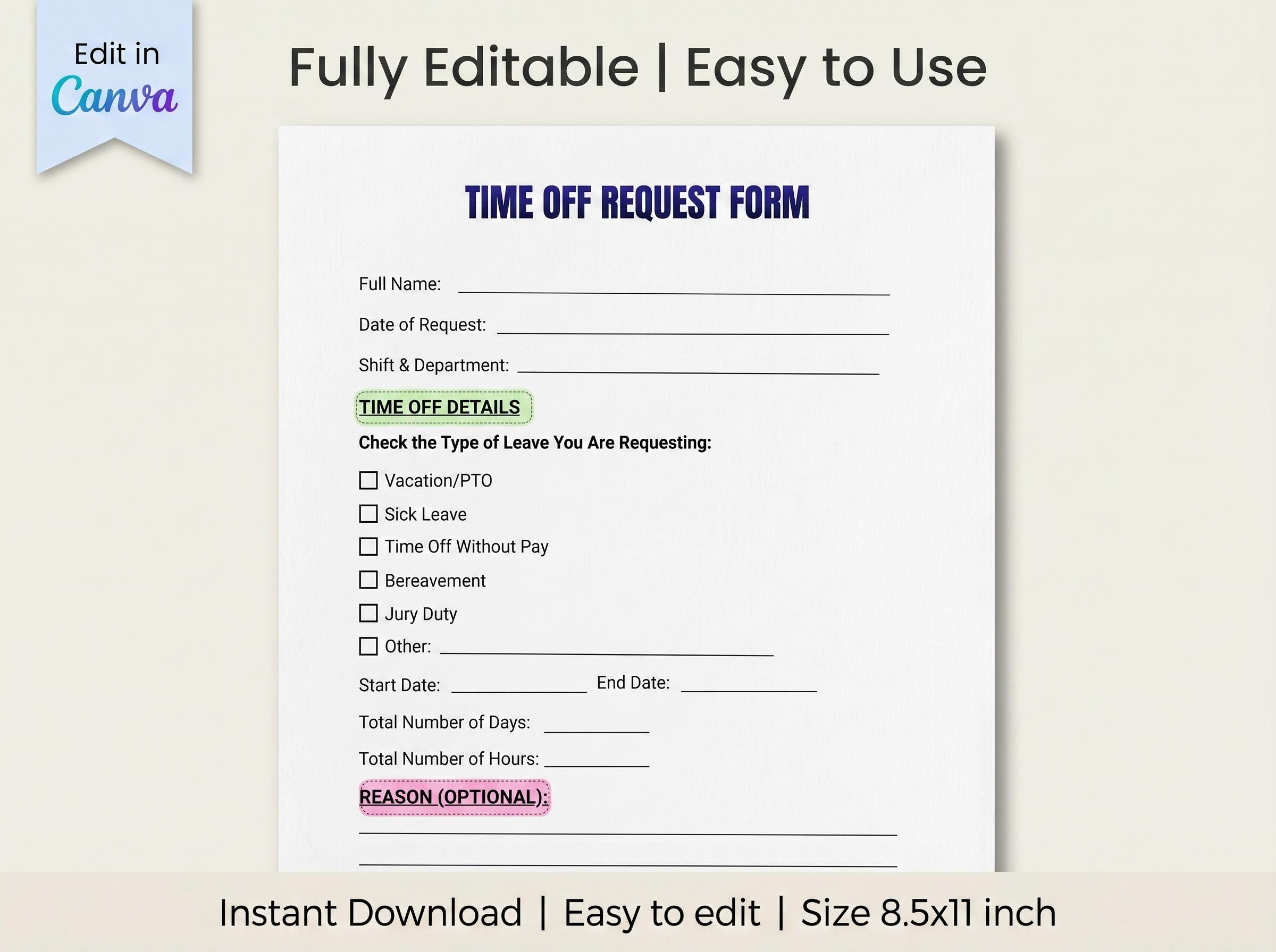 Office Supplies Request Form - Etsy