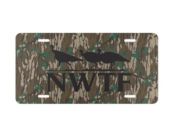 Custom Camo Vanity Plate – NWTF Logo, Turkey Hunter License Plate