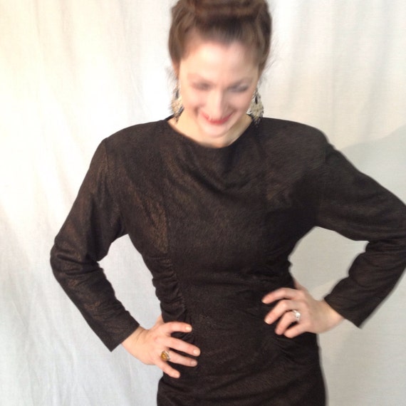 Cosmic Vixen Leather Dress 1980s S/M