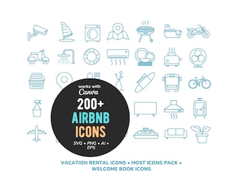 Airbnb Icons Bundle, Vacation Rental Host Pack (svg, png, ai, eps)