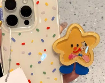 Transparent prickigt skal med tecknad stjärna, söt design, stötsäker för iPhone 17/16/15-serien