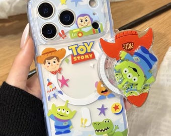 Toy Story Spaceship Alien MagSafe iPhone Case with Grip Stand, iphone 17, iPhone 17 Pro, iPhone 17 Pro Max, Magsafe Case, Magsafe Grip
