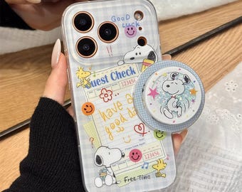 Graffiti Snoopy Glitterzand MagSafe iPhone-hoesje met handgreep, iphone 17, iPhone 17 Pro, iPhone 17 Pro Max, Magsafe-hoesje, Magsafe-greep