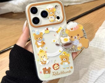 Fried Egg Chef Bear MagSafe iPhone-hoesje met handgreep, iphone 17, iPhone 17 Pro, iPhone 17 Pro Max, Magsafe-hoesje, Magsafe-greep