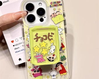 Grappige Shin-chan Cookie MagSafe iPhone-hoesje met handgreep, iphone 17, iPhone 17 Pro, iPhone 17 Pro Max, Magsafe-hoesje, Magsafe-greep