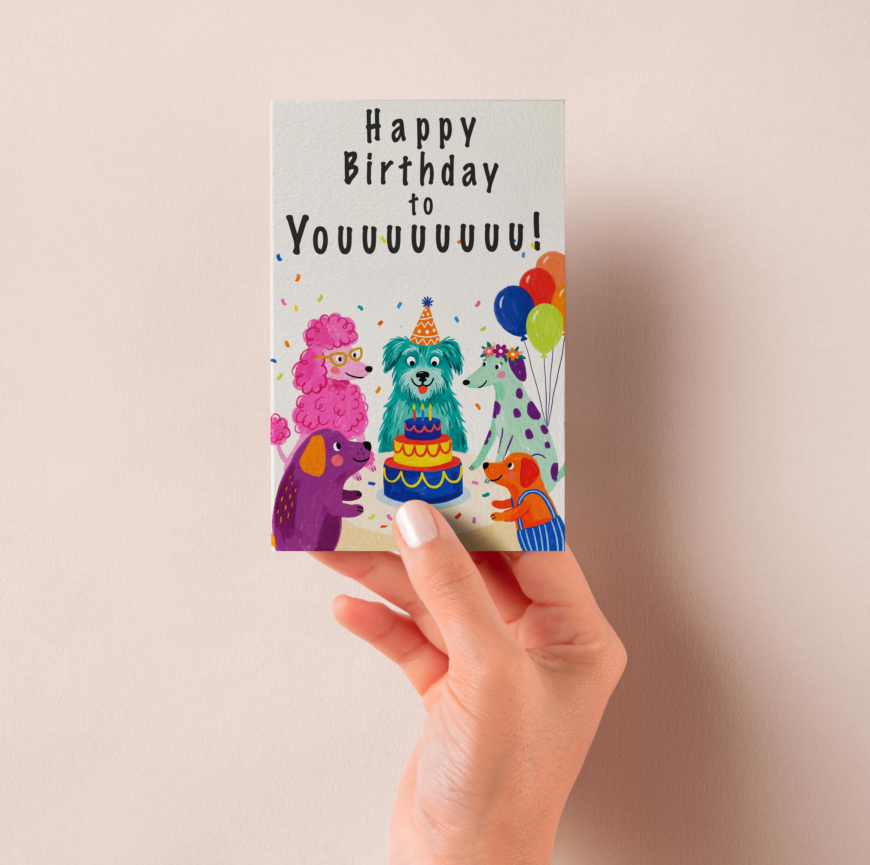 Funny Dog Birthday Card Printable | Cute Puppy Party Card | 5x7 ...
