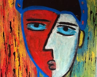 abstract painting;acrylic abstract painting;impressionist painting;fantasy painting;whimsical painting;outsider painting;abstract portrait