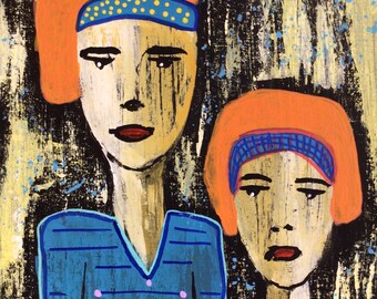 abstract painting;expressionist painting;abstract portrait;abstract people;whimsical painting;modern abstract painting;contemporary painting