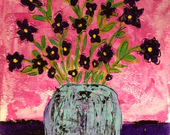 flower painting;impressionist painting;floral painting;abstract flower painting;floral still life;contemporary painting;floral wall art.