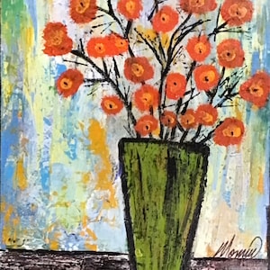 Abstract painting;abstract floral painting;impressionist painting;floral still life; contemporary art;floral wall art;flower painting.