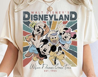 Vintage Walt Disney's Disneyland Est 1955 Where Dreams Come True Shirt, Retro Disney Castle Shirt, Mickey and Friends, Disney Trip Shirt