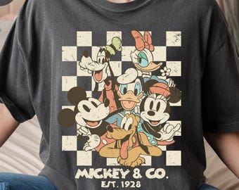 Vintage Mickey & Co 1928 Comfort Colors Shirt, Mickey And Friends Shirt, Vintage Disneyland Shirt, Disneyworld Shirts, Disney Family Shirts