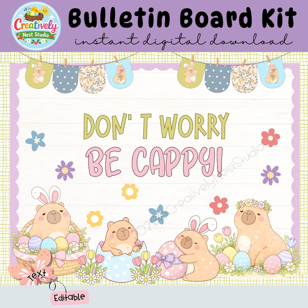 Easter Capybara Bulletin Board Kit | Spring Classroom Decor (digital ...