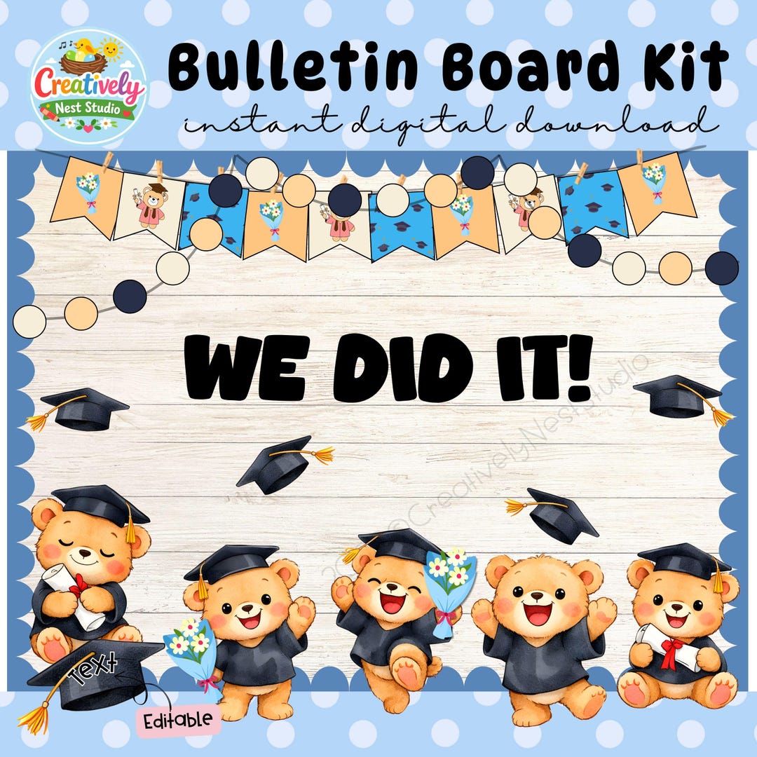 Graduation Bulletin Board Kit | End of Year Classroom Decor | Editable ...
