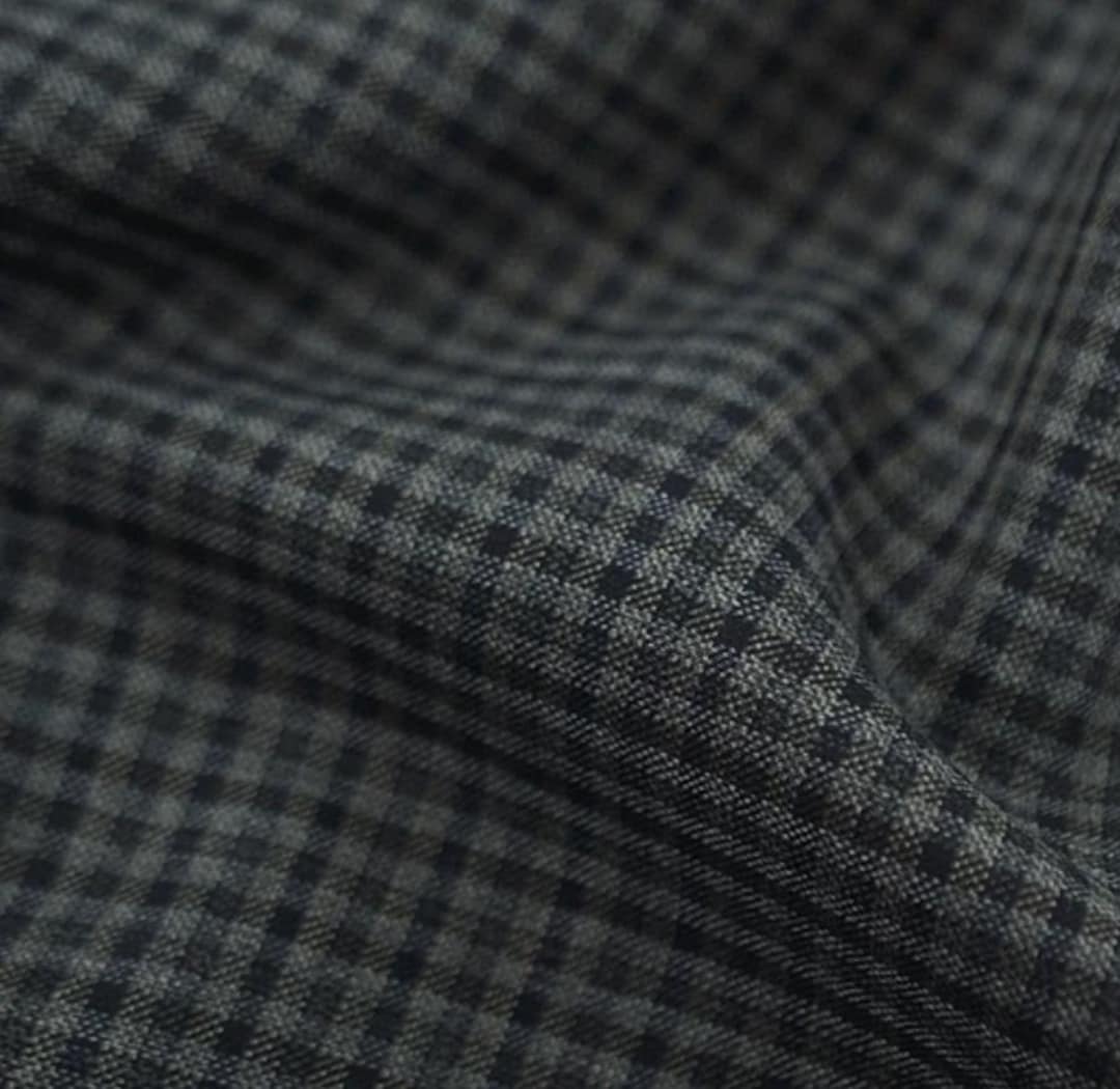 Worsted Material Vintage Plaid Worsted Wool Fabric | Lightweight Wool Blend Suit ...