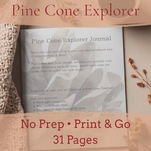 Pine Cone Explorer Journal | Kids Nature Study Unit, Homeschool Science (Digital Download)