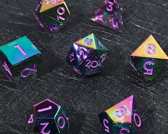 Jeu de dés en résine Sharp Edge, dés Aurora à changement de couleur