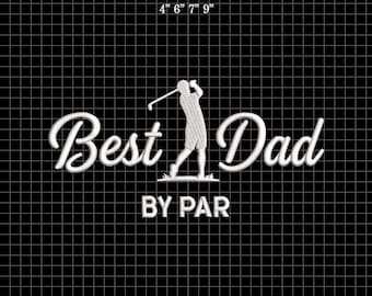Bester Vater von Par Stickerei Design, Vater Golfer Design Stickerei, Golf Vater Design, Vatertagsdesign, coole Väter Stickerei, Club Golf Liebhaber