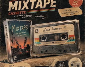 Custom Cassette Tape Mixtape Personalized Retro 90s Music Gift Vintage Audio