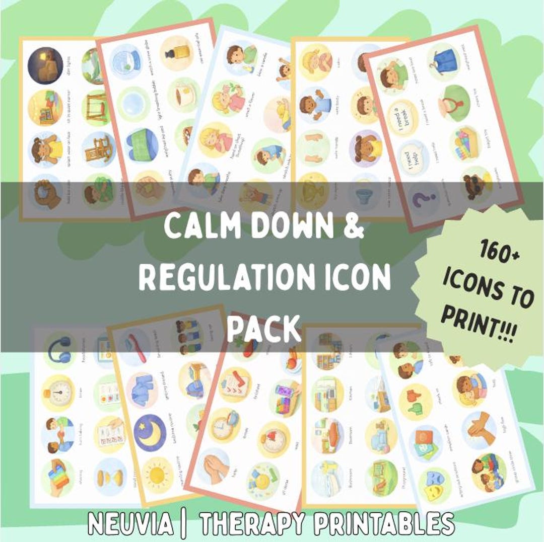 Calm Down Regulation Icons | Emotional Support Visuals for Autism, SEL ...