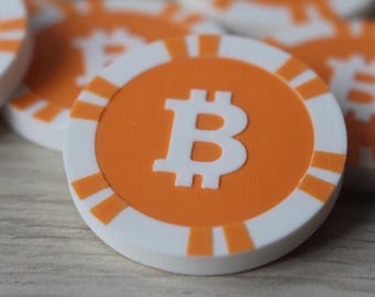 Bitcoin Fridge Magnet – 3D Printed Poker Chip Style
