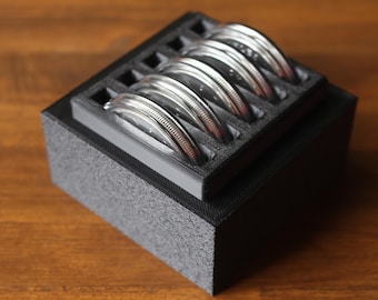 5 Slot Silver Coin Capsule Holder – Magnetic Lid PETG Storage Box