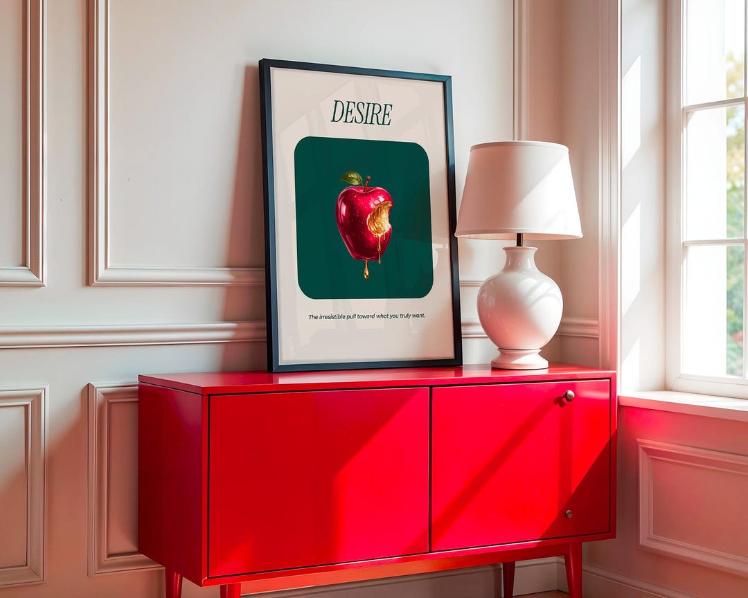 Desire Apple Poster – Modern Minimalist Conceptual Wall Art (digital ...