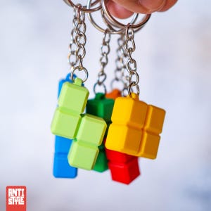 Pack de 6 llaveros 3D con las fichas de Tetris | Colores personalizados