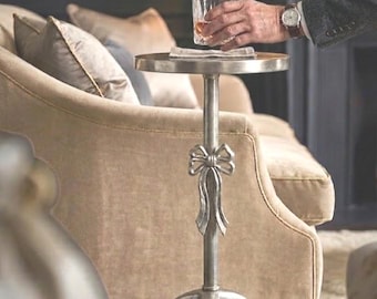 Handmade Boo concept Solid Brass Tri Legs Side Table | Nickel Drink Accent Furniture