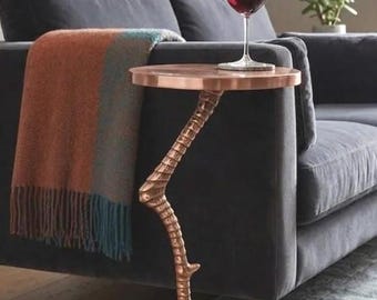 Handmade Copper Flamingo Side Table, Luxury Drink Table, Decorative Accent Furniture