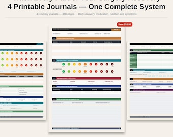 Post Surgery Recovery Tracker Bundle (4 Printables) | Pain, Medication, Symptom Log (PDF Download)